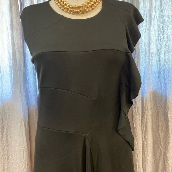 slim fit dress slacks 1958 Yves Saint Laurent For Christian Dior Golden Silk Strapless Dress